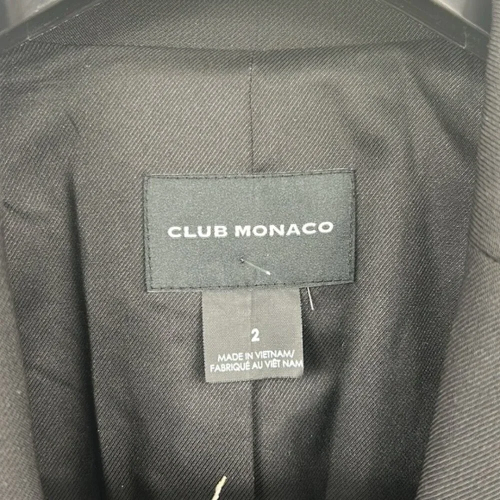 Club Monaco Borrem Blazer black single breasted 2 wool blend